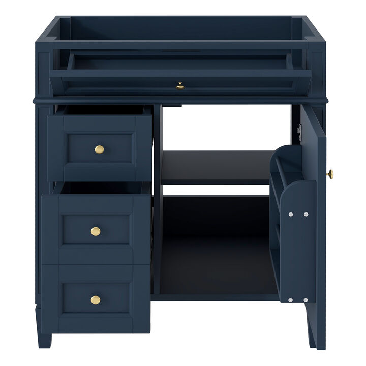 ELEMENT ACE 30 Inch Freestanding Bathroom Vanity Without Top Sink, Sturdy Bathroom Storage Cabinet with Multiple Drawers and Adjustable Shelf for Bathroom Organization