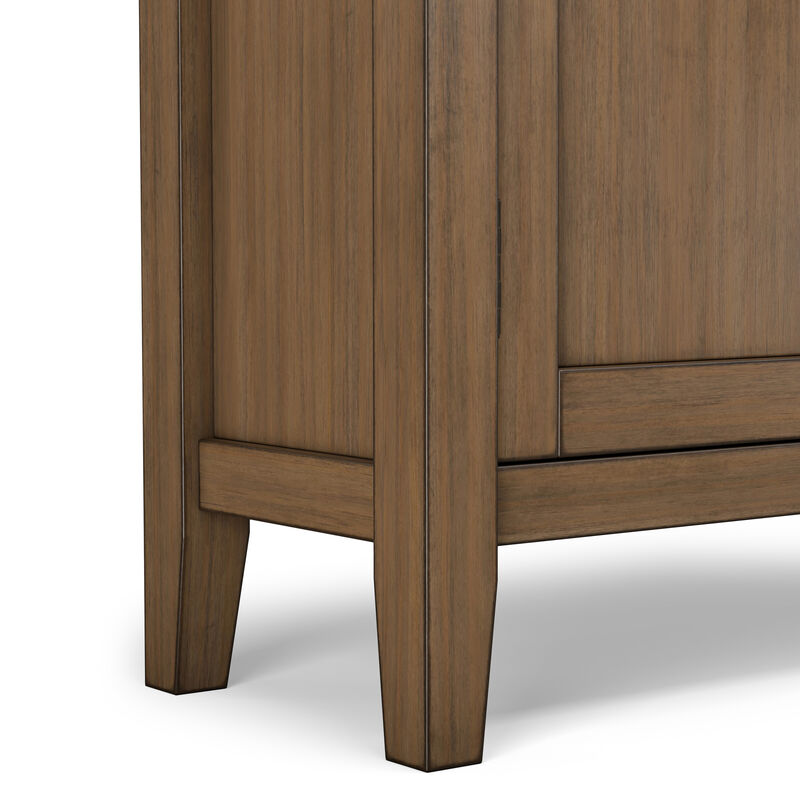 Redmond SOLID WOOD 32 inch Wide Transitional Low Storage Cabinet in Rustic Natural Aged Brown image number 9