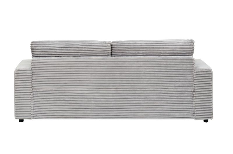 Merax Corduroy Sofa Couch with 4 Matching Toss Pillows