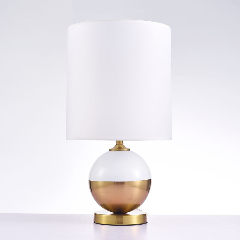 Pasargad Home Senato Metal & Acrylic Table Lamp, White/Gold