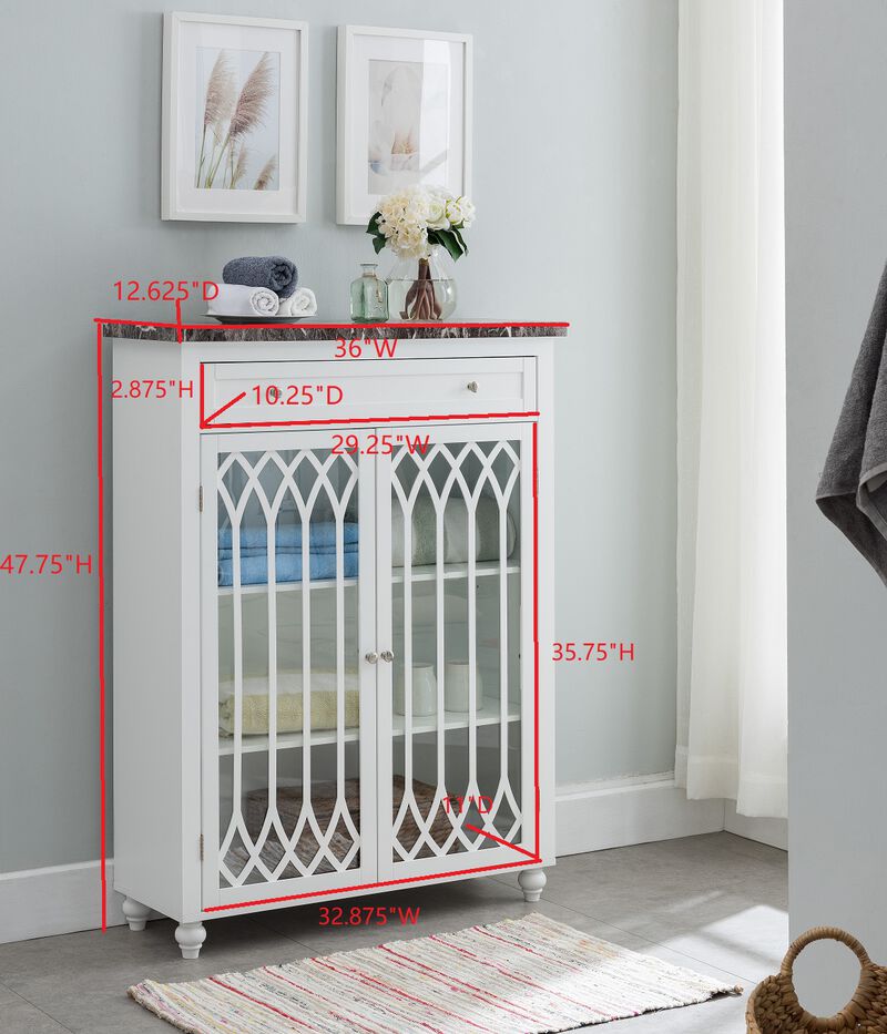 Kings Brand Furniture – Newberry Free Standing Bathroom Storage Cabinet, White