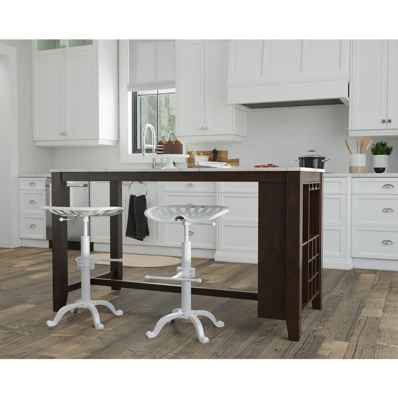 Carolina Living Adjustable Tractor Seat Barstool - White