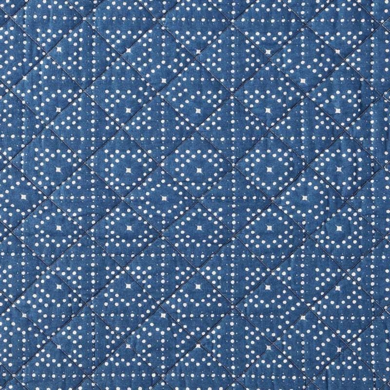 Hivvago King size Blue White Dots and Stripes 100 Percent Cotton Reversible Quilt Set