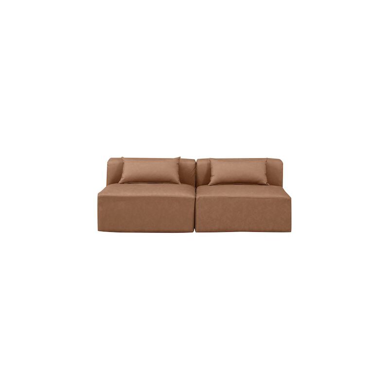Meridian Furniture Cube Brown Vegan Leather Modular Sofa
