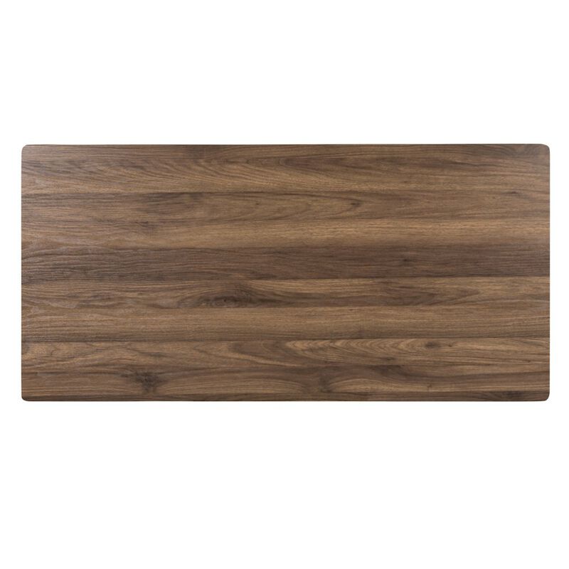 Flash Furniture Rustic Walnut Desk with Three Drawer Pedestal and Pull-Out Keyboard Tray image number 6