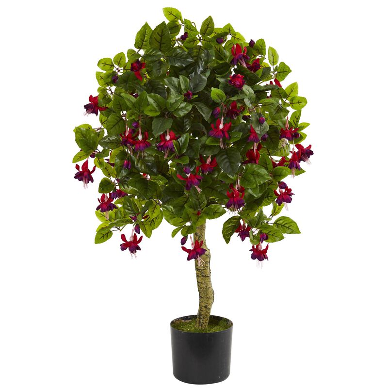 Hivvago 3 Feet Fuchsia Artificial Tree