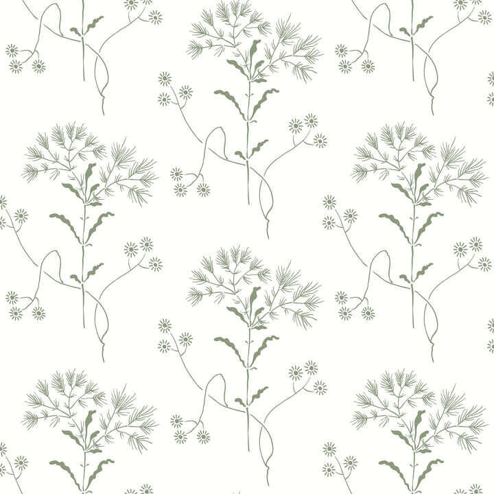 Wildflower Green Wallpaper