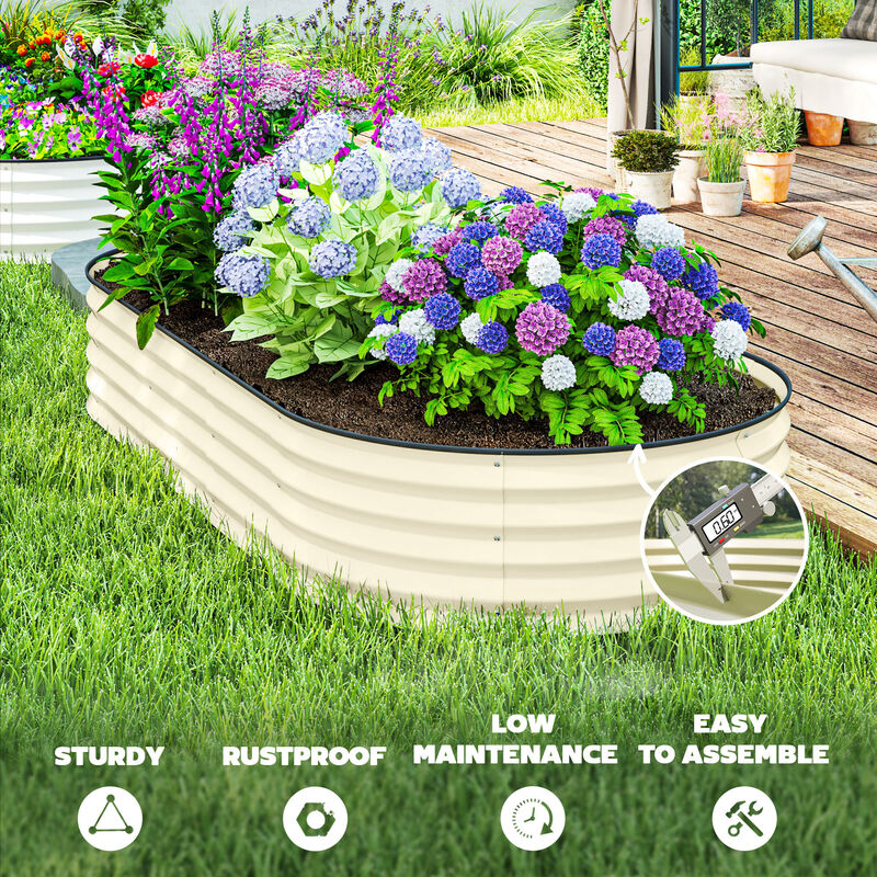 Hivvago 2-Piece Raised Garden Bed Set with Metal Stakes image number 7