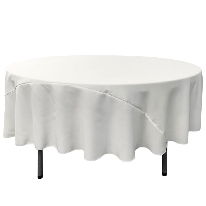 Round Polyester Poplin Tablecloth for Weddings, Parties and Banquet Use image number 0