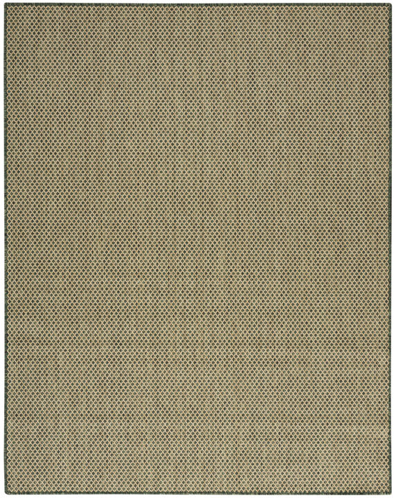 HomeRoots 9' X 12' Green Geometric Indoor Outdoor Area Rug