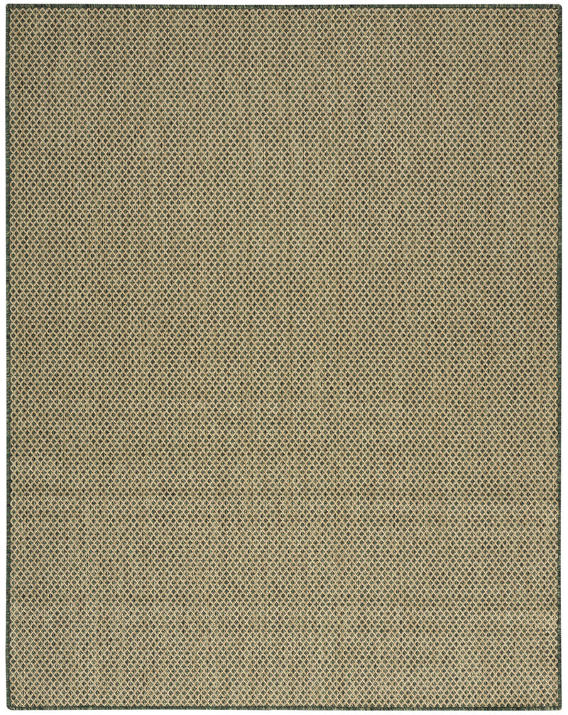 HomeRoots 9' X 12' Green Geometric Indoor Outdoor Area Rug image number 0