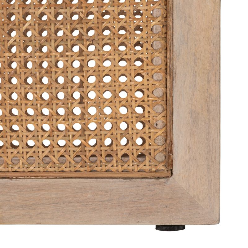 Mango Wood & Cane Round Coffee Table image number 5