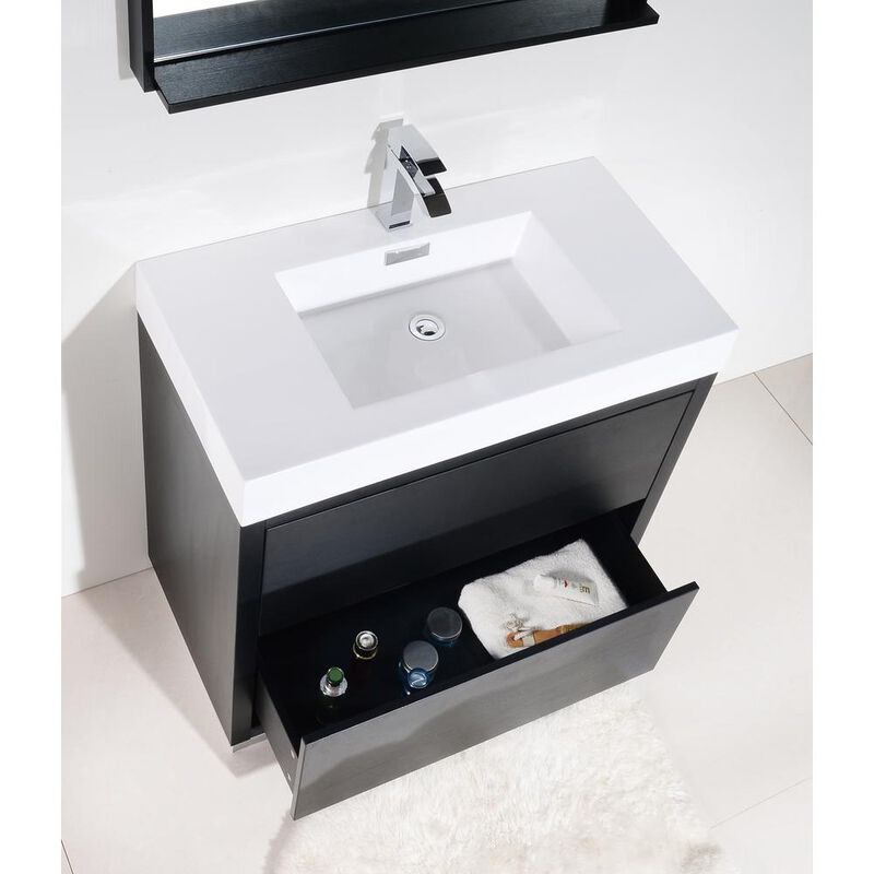 Kubebath Bliss 40 Black Free Standing Modern Bathroom Vanity
