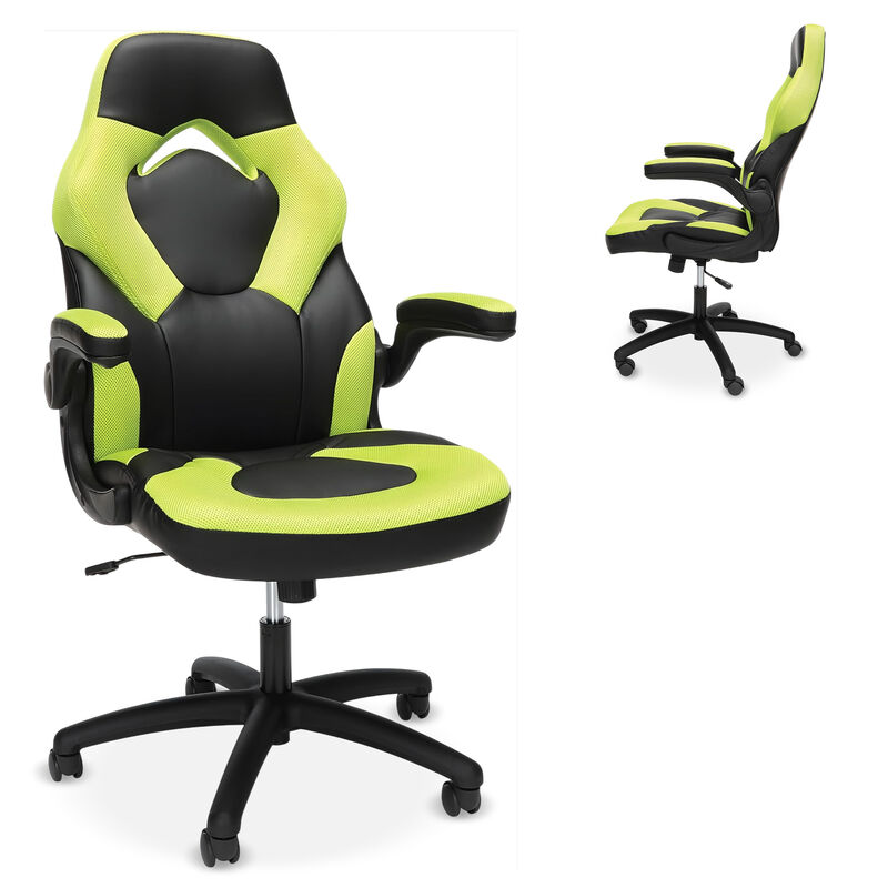 RESPAWN 3085 Ergonomic Gaming Chair for Adults, High Back Office Chair with Headrest and Flip Up Arms, Leather Racing Style Gaming Seat with Lumbar Support, Video Game Computer Desk Seat
