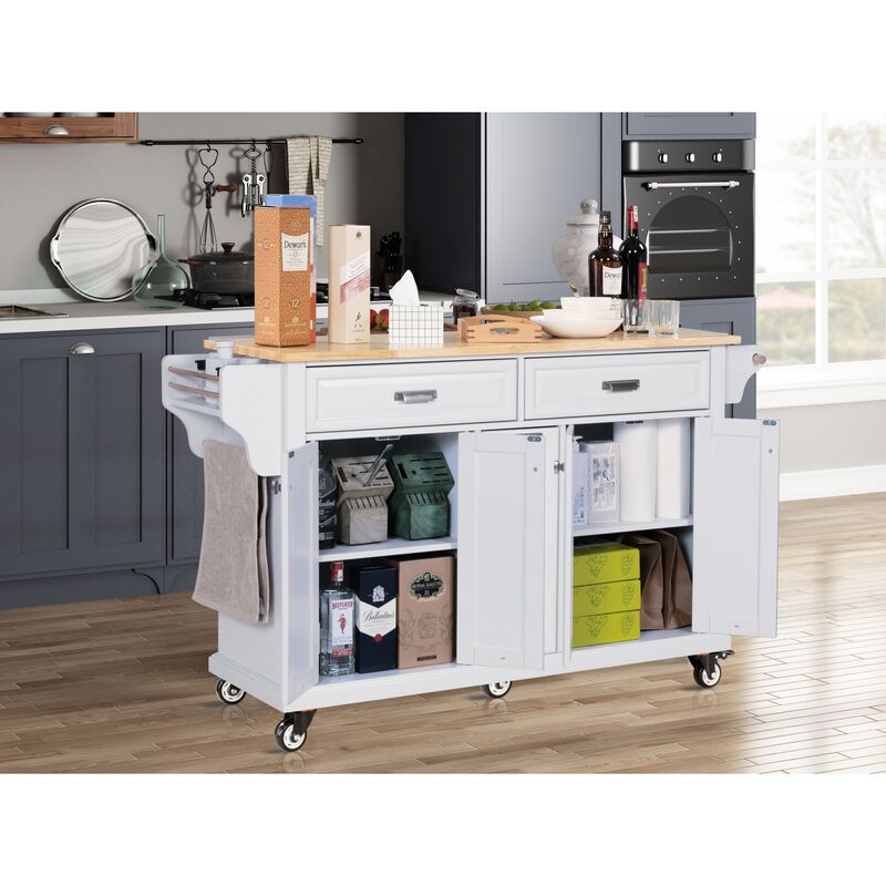 Streamdale Cambridge Natural Wood Top Kitchen Island with Storage image number 7