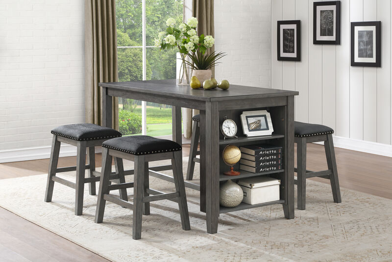 Streamdale Pair of Gray Counter Height Barstools