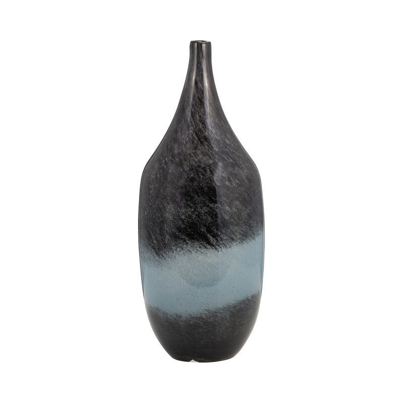 Glass 14" Vase Blue Ombre image number 0