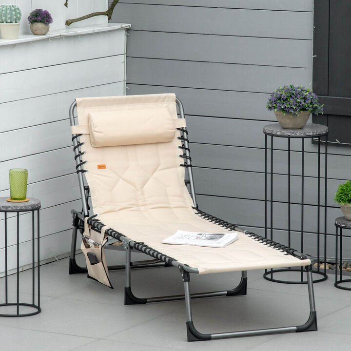 Hivvago Adjustable Outdoor Chaise Lounge Chair with Headrest