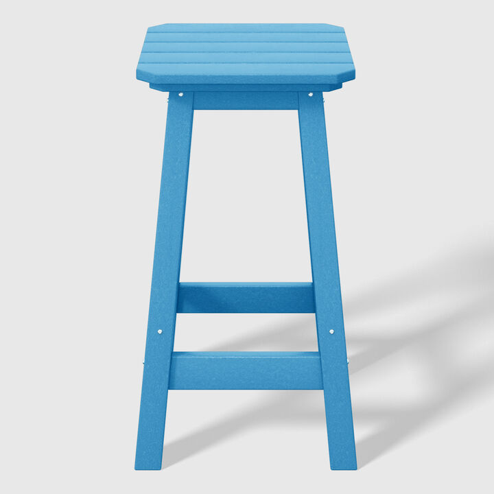 WestinTrends 24" HDPE Outdoor Patio Counter High Backless Square Bar Stool