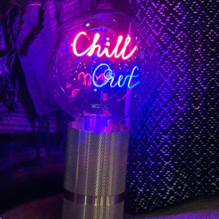 Bulb CHILL OUT Red/ Blue with Base Table Lamp PORTABLE Pop