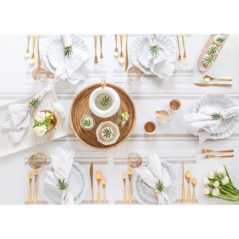 Solino Home 100% Pure Linen Table Runner - French Stripe