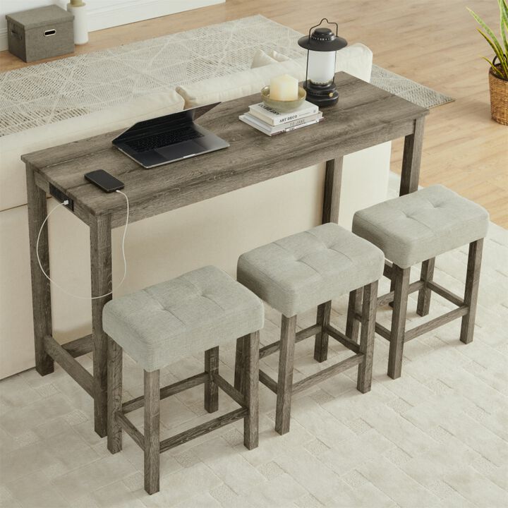 Peldze 4‑Piece Industrial Bar Table Set