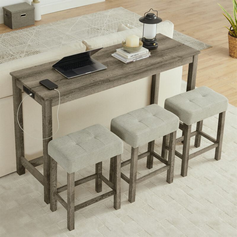 Peldze 4‑Piece Industrial Bar Table Set image number 1