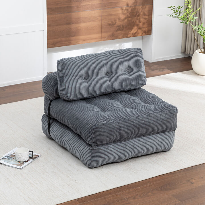 Merax Convertible Sleeper Chair with Pillow Foldable Mattress with Back Support