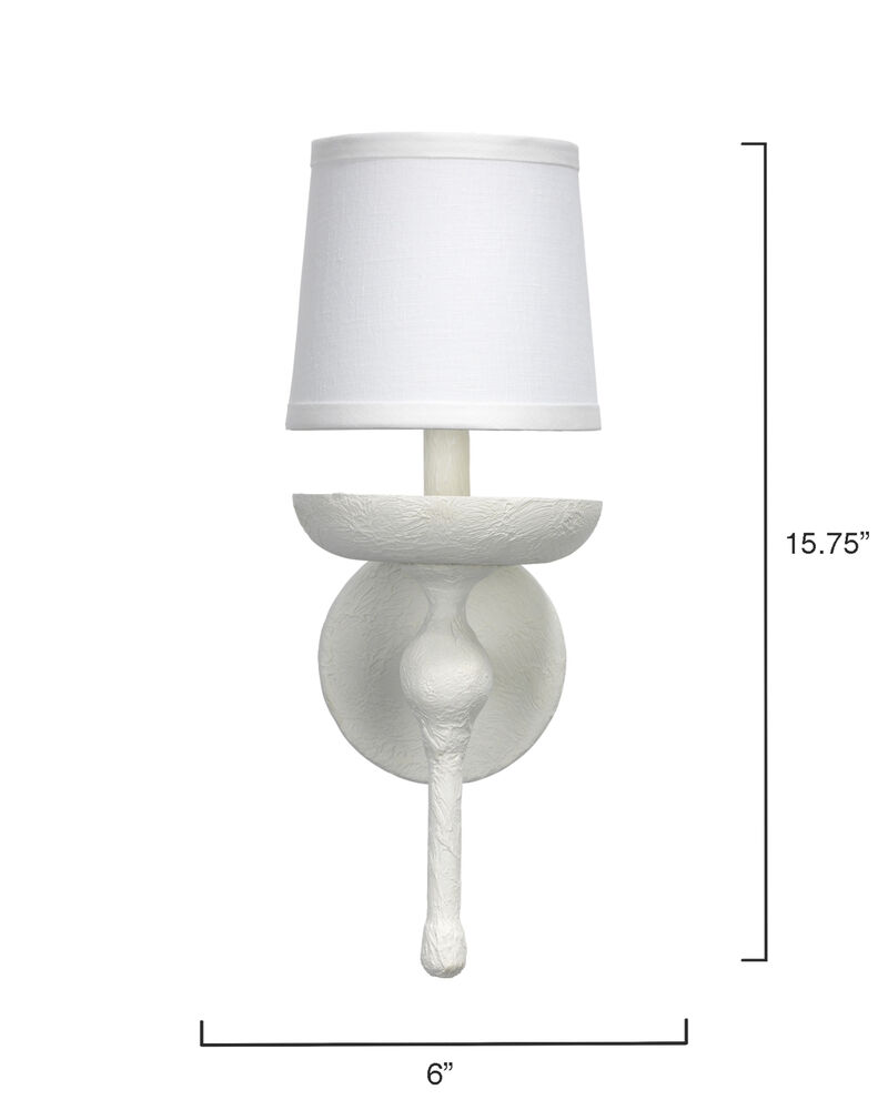 Concord Wall Sconce, White Plaster
