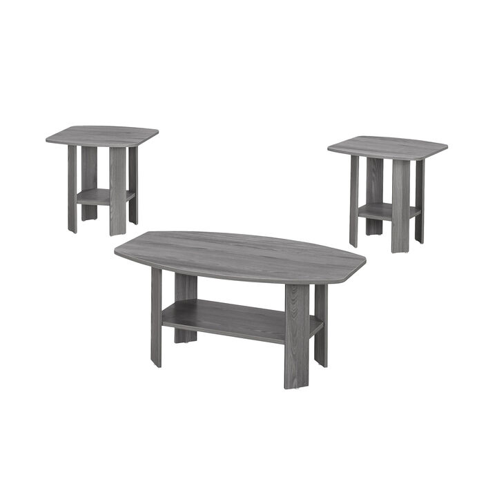 Set of Three Coffee Tables with Lower Storage Shelf for Living Room and Lounge