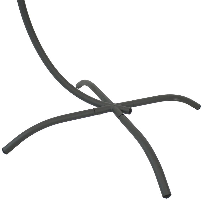 Sunnydaze X-Base Powder-Coated Steel Egg Chair Stand - Gray - 78 in