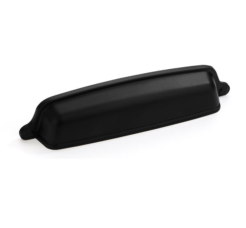 khtumeware 5 Pack 5 inch(128 mm) Drawer Pulls Matte Black Cabinet Cup Pulls Cabinet Hardware Kitchen Cabinet Handles Bin Cup Pul