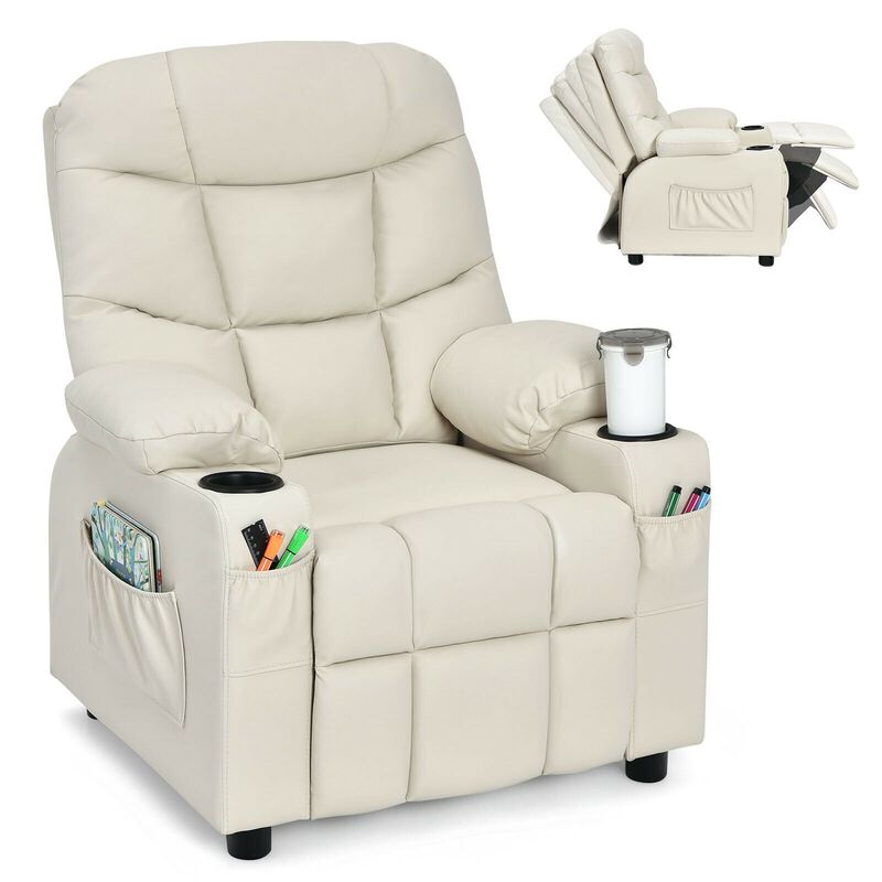 Kids Recliner Chair with Cup Holder and Footrest for Children