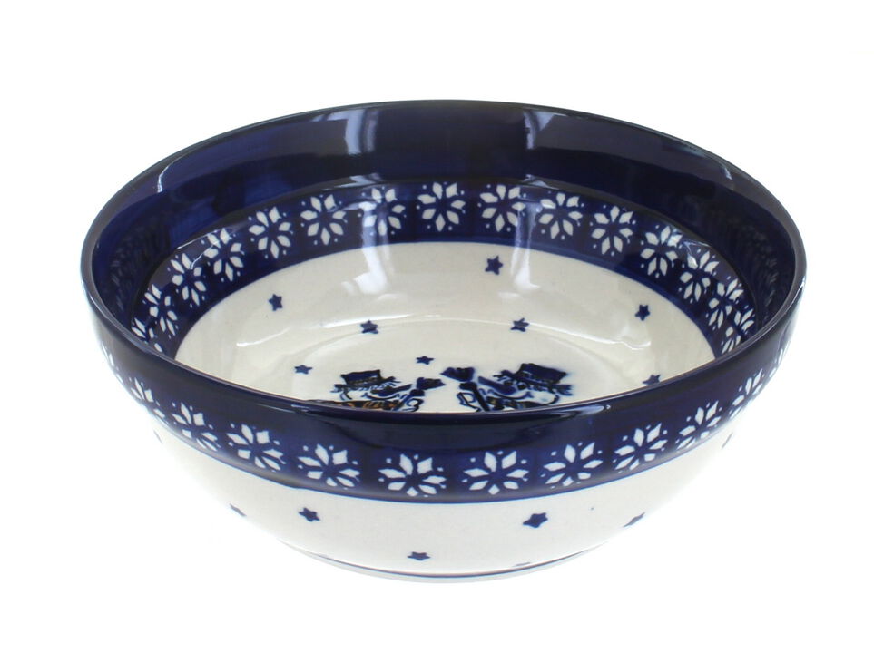 Blue Rose Polish Pottery Winter Nights Cereal/Soup Bowl