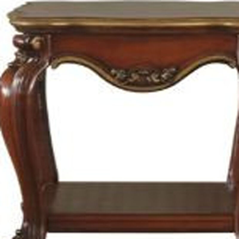 Handcrafted Solid Wood Square Accent Table with Open Storage Shelf