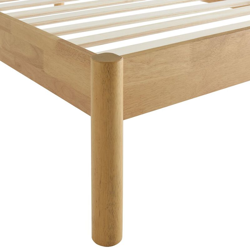 Olea Channel Tufted Boucle Solid Wood Twin Platform Bed image number 7