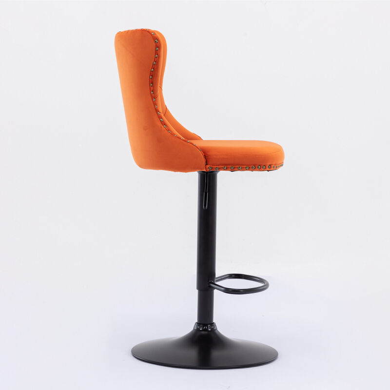 Streamdale Modern Adjustable Velvet Bar Stools, Set of 2 image number 3