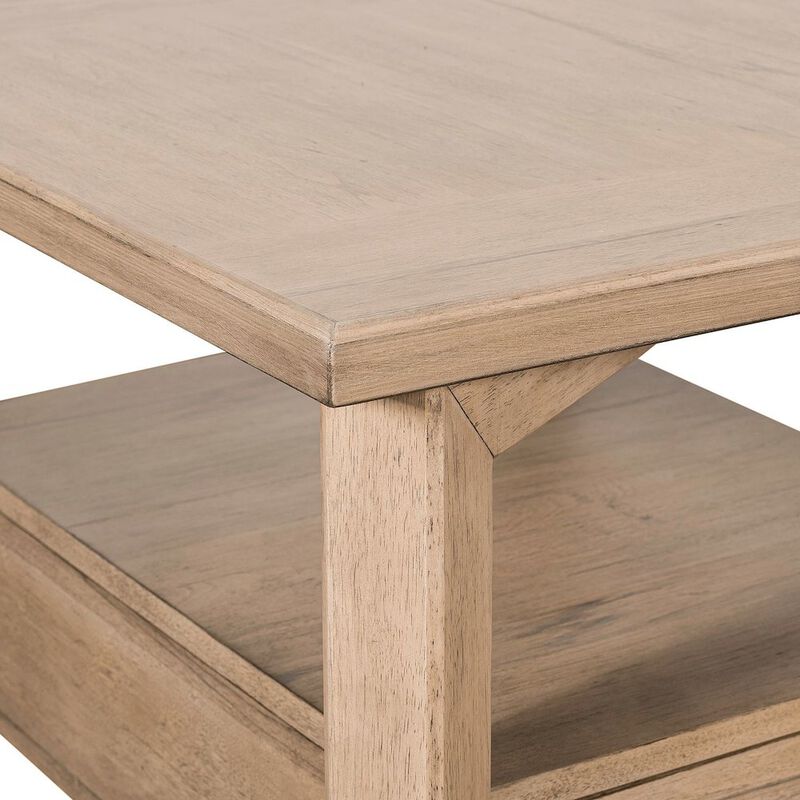 Liberty Furniture Living Room Rectangular End Table with Storage Drawer - Barley Buff Birch Wood image number 7