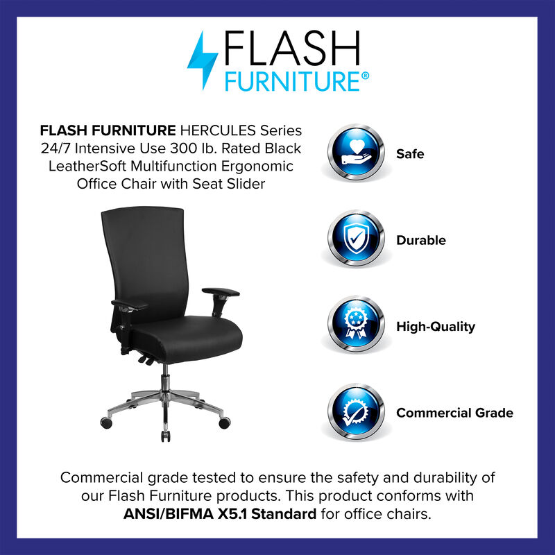 HERCULES Series 24/7 Intensive Use 300 lb. Rated Mesh Multifunction Ergonomic Office Chair with Seat Slider image number 3