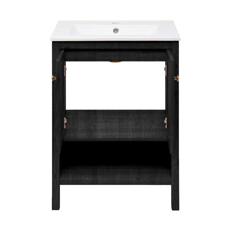 Chateau 24" Freestanding Bathroom Vanity in Black Oak with Sink Top image number 7
