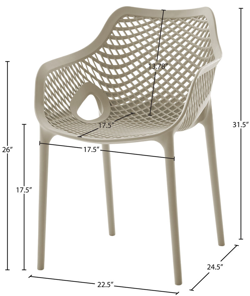 Meridian Furniture Mykonos Taupe Outdoor Patio Dining Chair, Set of 4 image number 5