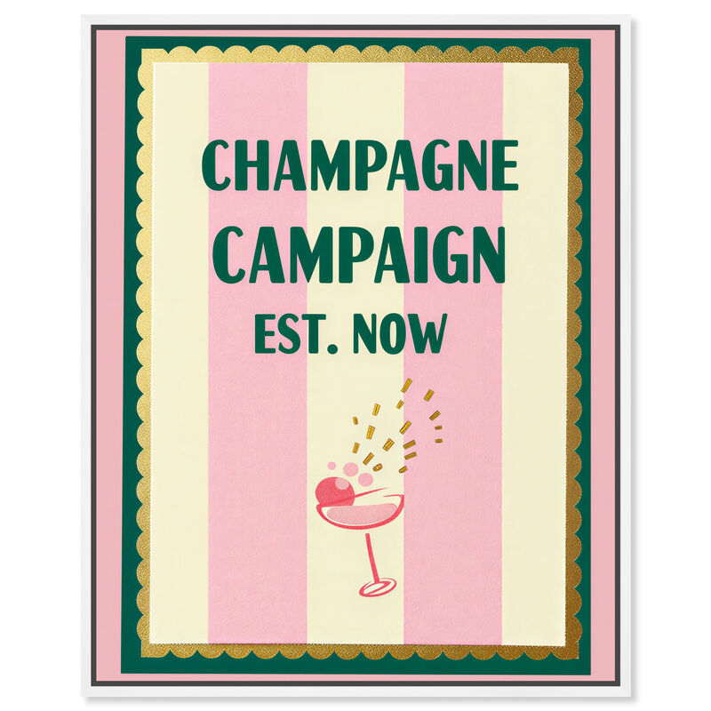 Champagne Campaign Drinks and Spirits Canvas Print by Art Remedy image number 0