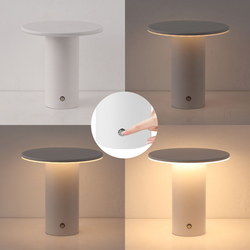 Gio 7.5" Modern Minimalist Column Rechargeable/Cordless Dimmable Integrated LED Table Lamp with Touch Sensor