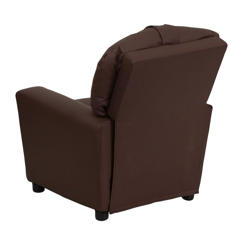 Flash Furniture Contemporary Brown LeatherSoft Kids Recliner with Cup Holder