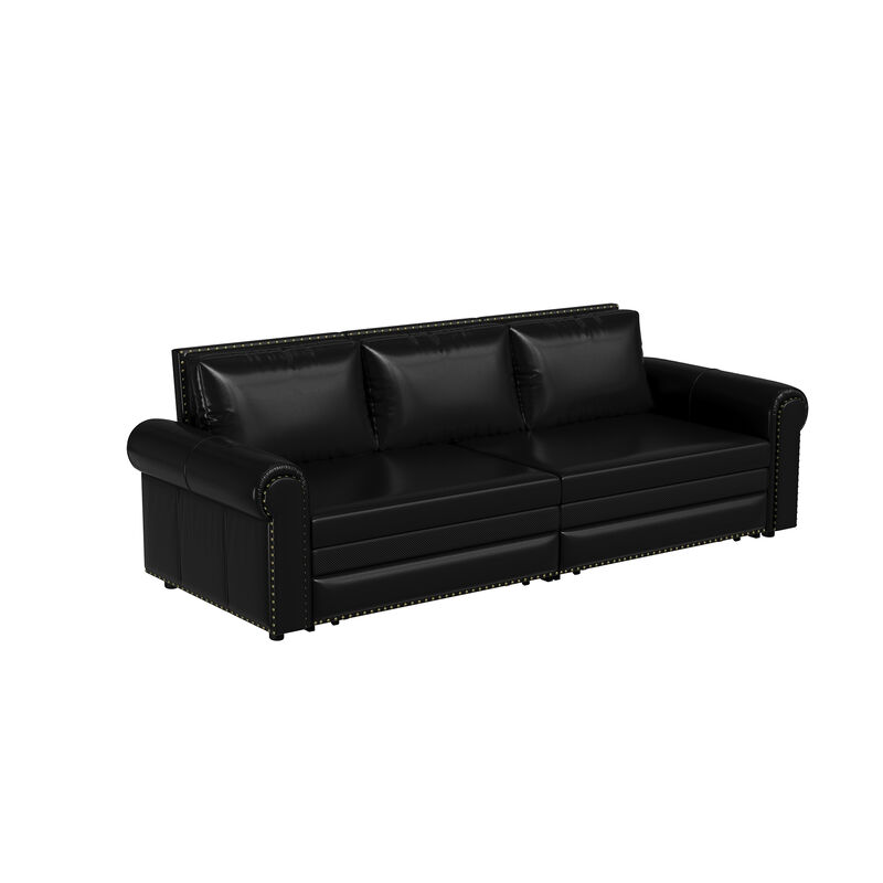Merax Convertible Sleeper Sofa Bed with Pull-Out Bed Frame image number 0