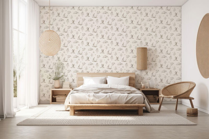 Clawford Beige Meadow Friends Wallpaper image number 5
