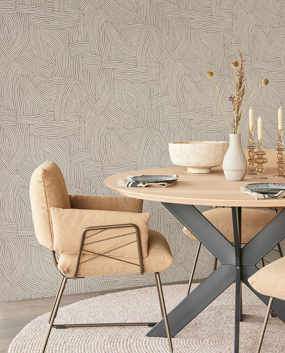 Freesia Charcoal Abstract Woven Wallpaper