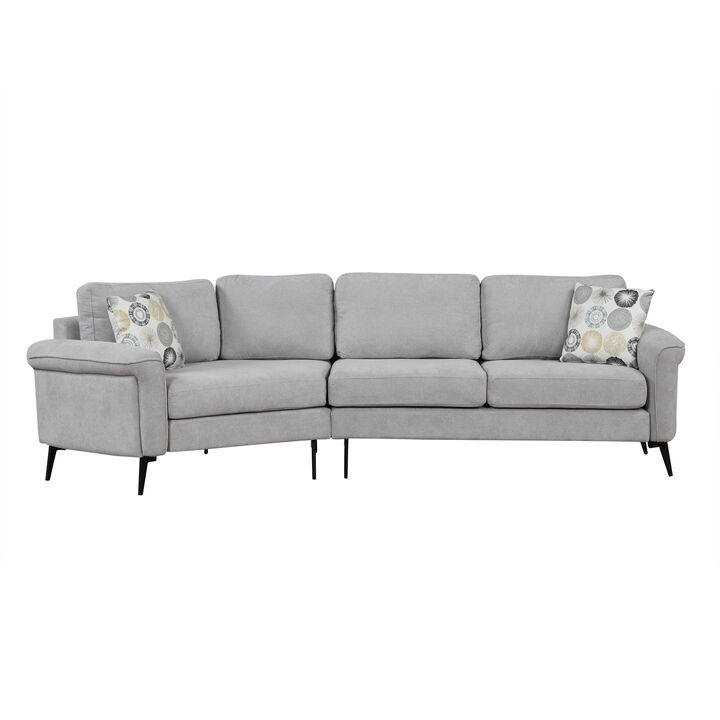 Merax Upholstered 3-seater Sofa Curved Sofa Couch