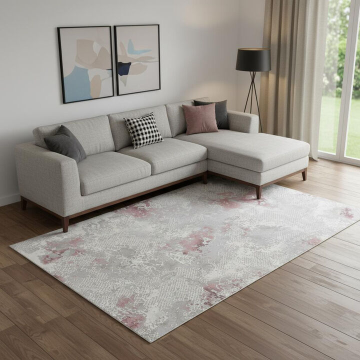 HomeRoots Abstract Distressed Area Rug