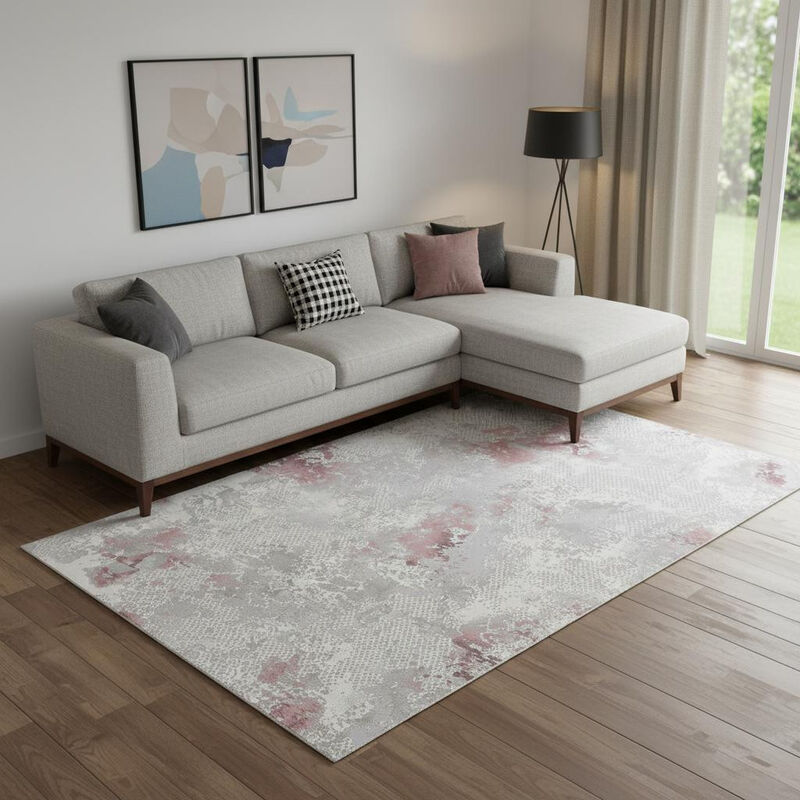 HomeRoots Abstract Distressed Area Rug image number 1